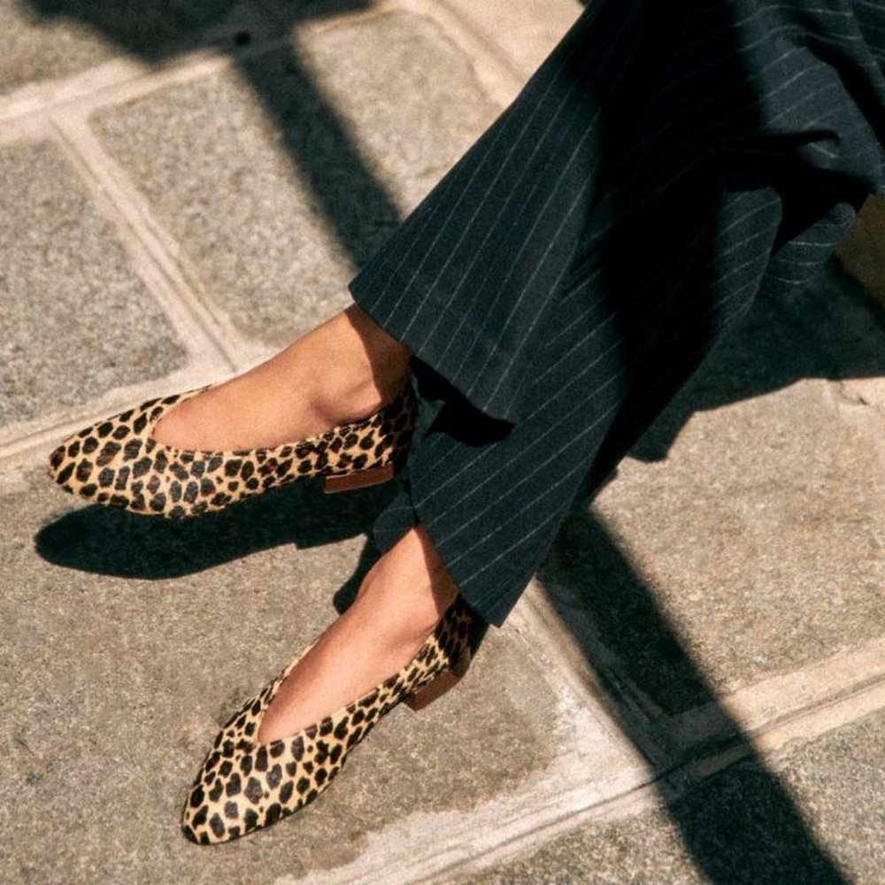 Schutz Arissa Mohair Animal Leopard Print Flats Women - Picture 5 of 5